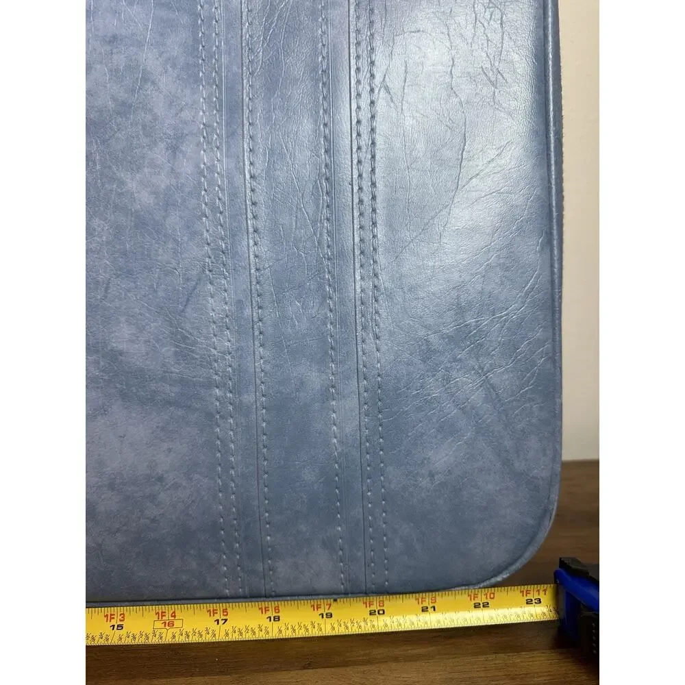 Samsonite Baby Blue Soft Faux Leather Carry On and Luggage Set Of 2